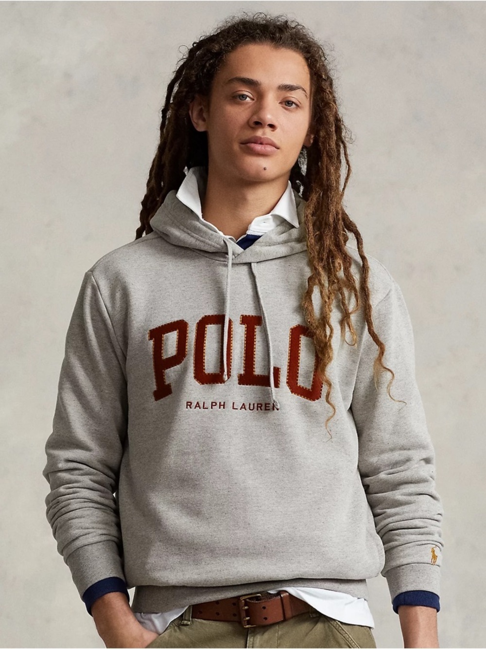 POLO RALPH LAUREN The Rl Fleece Logo Hoodie In Dark Vintage Heather Medium